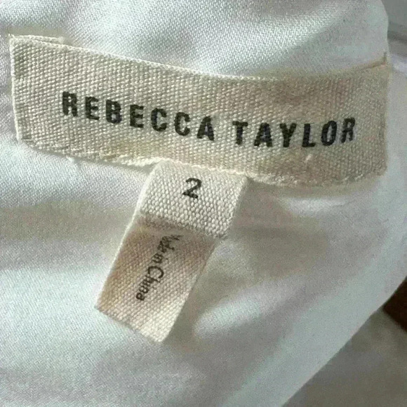 Rebecca Taylor “Dia” Eyelet Lace Cropped White Sleeveless Top Size 2 EUC! - Picture 11 of 12